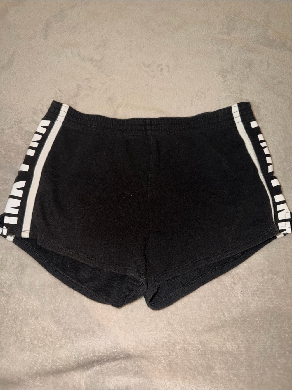 Victoria's Secret Black Athletic Shorts with White Side Stripes